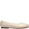 CLARKS WOMENS SHOE - CREAM LEATHER